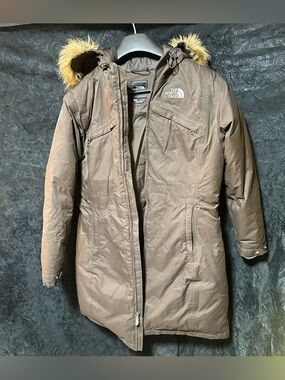 Like NEW! Hyvent The North Face M Women's Brown Parka Faux Fur Hood